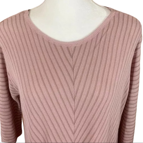 NWT Apt 9 Pink Chevron Knit Sweater Front- M - Picture 3 of 8